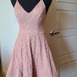 Sequin Hearts Cream Pink Halter A-line Dress for Weddings